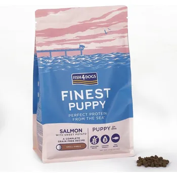 Krmivo pro psa FISH4DOGS Granule malé pro štěňátka Finest losos se sladkými bramborami 1,5 kg, 2m+