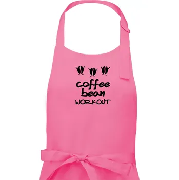 Kuchyňská zástěra Coffee bean workout - Dámská zástěra na vaření - Univerzální velikost ( Růžová )