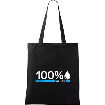 Nákupní taška 100% Clean - Taška bavlněná - 42 x 38 cm ( Černá )