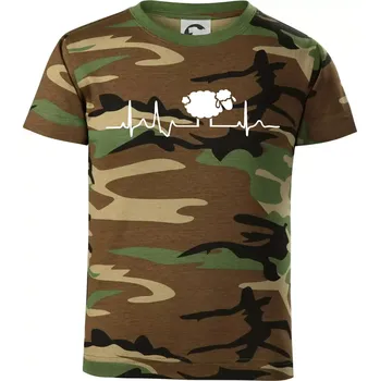 EKG černá ovečka - Dětské maskáčové triko - 134 cm/8 let ( Hnědý maskáč )