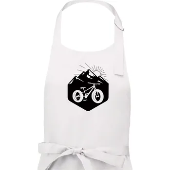 Kuchyňská zástěra Fatbike hory - Dámská zástěra na vaření - Univerzální velikost ( Bílá )