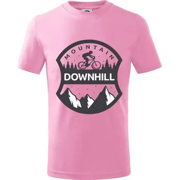 MTB downhill erb - Tričko dětské bavlněné - 158 cm/12 let ( Růžová )