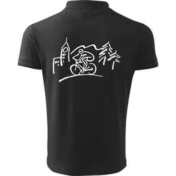 Pánská košile Cyklista na výletě - Polokošile pánská Pique Polo 203 - 4XL ( Dřevěné uhlí )