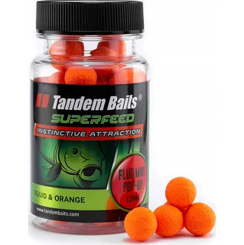 Boilies SuperFeed Fluo Mini Pop-Up - plovoucí kuličky 12mm/30g Squid & Orange (Sépie a Pomeranč)