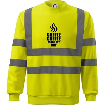 Pánská mikina Coffee make my day - Reflexní mikina - L ( Neonově žlutá )