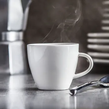 Porcelánový šálek na espresso s podšálkem AMBITION FALA / KUBIKO bílý 80 ml