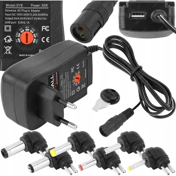 IP kamera Univerzální napájecí adaptér Reball 30W 3-12V se 6 koncovkami a USB