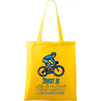 Život je příliš krátký, aby se trávil v provozu - Taška bavlněná - 42 x 38 cm ( Žlutá )