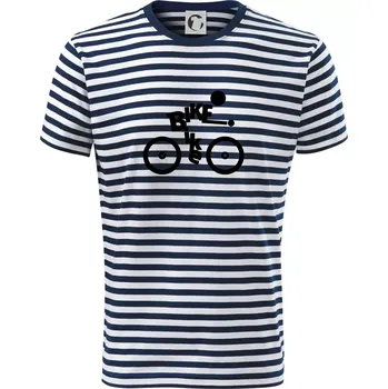 Pánská móda Bike nápis postava - Triko na vodu - L ( Prouhovaná )