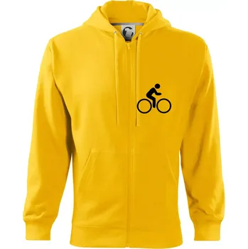 Pánská mikina Cyklistika logo prsa - Mikina s kapucí na zip trendy zipper - XL ( Žlutá )