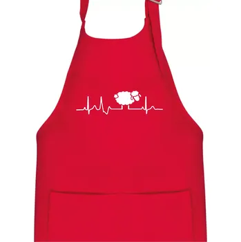 Kuchyňská zástěra EKG černá ovečka - Dětská zástěra na vaření - Univerzální velikost ( Červená )