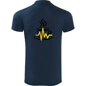 Pánská košile Káva EKG hrnek - Polokošile Victory sportovní (dresovina) - 3XL ( Námořní modrá (velmi tmavá - téměř černá) )