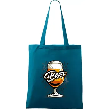 Beer sklenice s nožkou - Taška bavlněná - 42 x 38 cm ( Petrolejová )