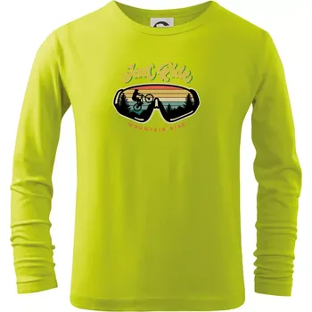 Dětská móda Just ride mountain bike - Triko dětské Long Sleeve - 122 cm/6 let ( Limetková )