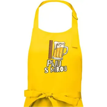 Kuchyňská zástěra Piju s mírou - Pánská zástěra na vaření - Univerzální velikost ( Žlutá )