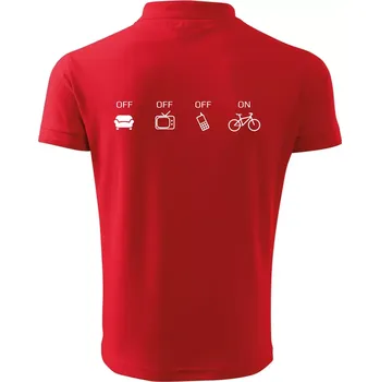 Pánská košile Zapni cyklorežim - Polokošile pánská Pique Polo 203 - 5XL ( Červená )