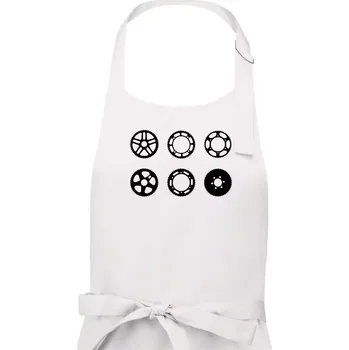 Kuchyňská zástěra Cyklo Převodníky - Pánská zástěra na vaření - Univerzální velikost ( Bílá )