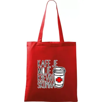Kafe je moje krevní skupina - Taška bavlněná - 42 x 38 cm ( Červená )