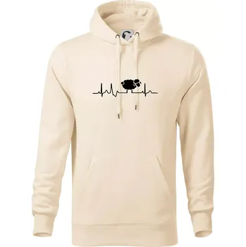 Pánská mikina EKG černá ovečka - Mikina pánská Cape s kapucí - 5XL ( Mandlová )