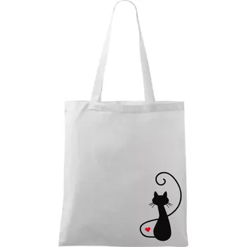 Zamilovaná kočka zpředu - Taška bavlněná - 42 x 38 cm ( Bílá )