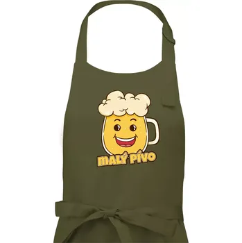 Kuchyňská zástěra Malý pívo - Dámská zástěra na vaření - Univerzální velikost ( Khaki )