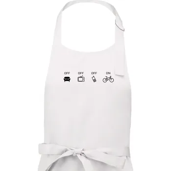 Kuchyňská zástěra Zapni cyklorežim - Dámská zástěra na vaření - Univerzální velikost ( Bílá )