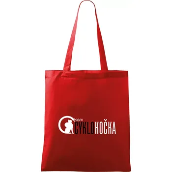 Nákupní taška Jsem cyklo kočka - Taška bavlněná - 42 x 38 cm ( Červená )