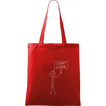 Nákupní taška I don't care - postava - Taška bavlněná - 42 x 38 cm ( Červená )