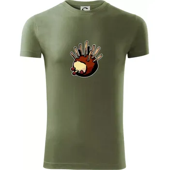 Kaštanový ježeček - Viper FIT - Pánské zůžené tričko - S ( Khaki )