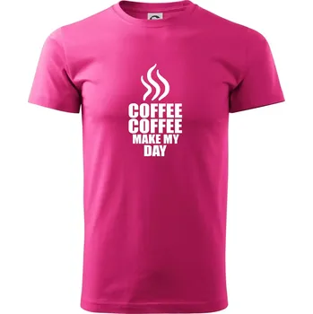 Pánská móda Coffee make my day - Klasické pánské triko vyšší gramáže - S ( Purpurová )