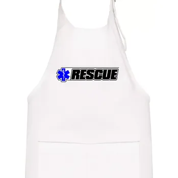 Kuchyňská zástěra Záchranář rescue kříž modrý - Dětská zástěra na vaření - Univerzální velikost ( Bílá )