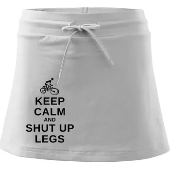 Dámská sukně Keep calm and shut your legs - Sportovní sukně - two in one - S ( Bílá )