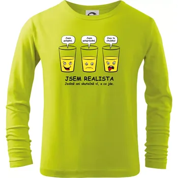 Dětská móda Jsem realista - skleničky (Hana-creative) - Triko dětské Long Sleeve - 104-110cm / 3-4 roky ( Limetková )
