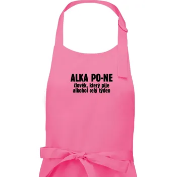 Kuchyňská zástěra Alkapone - Dámská zástěra na vaření - Univerzální velikost ( Růžová )