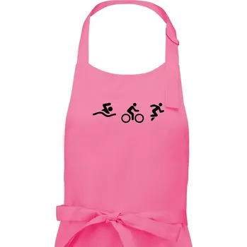 Kuchyňská zástěra Triathlon postavy - Dámská zástěra na vaření - Univerzální velikost ( Růžová )