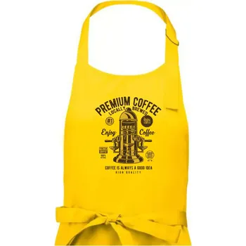 Kuchyňská zástěra Classic Coffee Maker - Dámská zástěra na vaření - Univerzální velikost ( Žlutá )