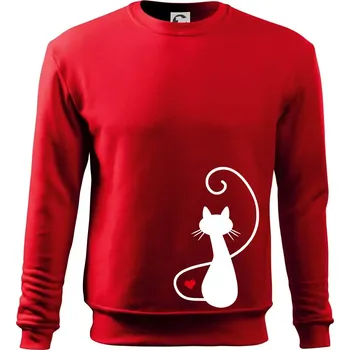Zamilovaná kočka zpředu - Mikina Essential dětská - 146 cm/10 let ( Červená )