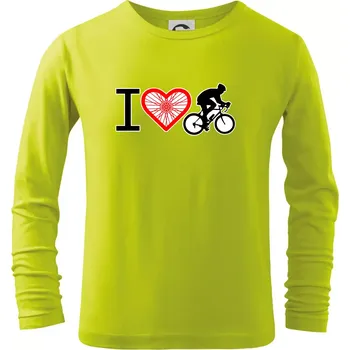 Dětská móda I love cycles výplet - Triko dětské Long Sleeve - 122 cm/6 let ( Limetková )