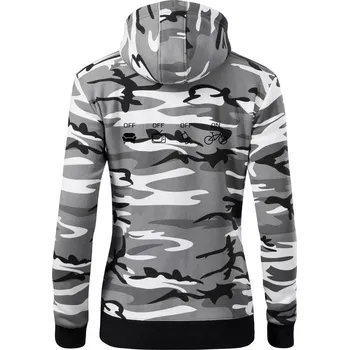 Dámská mikina Zapni cyklorežim - Dámská mikina trendy zipper s kapucí - M ( Šedý maskáč )