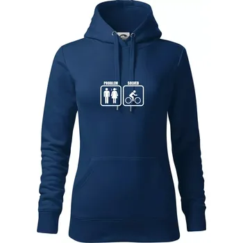 Dámská mikina Problém - Kolo - Mikina dámská Cape s kapucí - XL ( Půlnoční modrá )