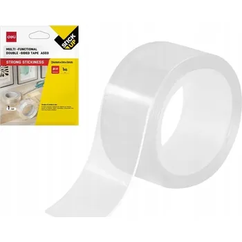 Oboustranná lepicí páska Deli průhledná multifunkční 1mm x 24mm x 1m EA503