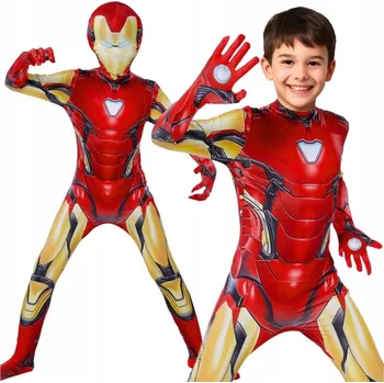 Karnevalový kostým KOSTÝM PŘEVLEK IRON MAN SUPERHRDINA MASKA KARNEVALOVÝ KOSTÝM NA PLES 128 134