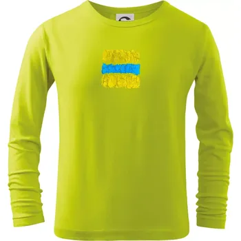 Chlapecké tričko Turistická Cyklo značka - žluto modrá - Triko dětské Long Sleeve - 158 cm/12 let ( Limetková )