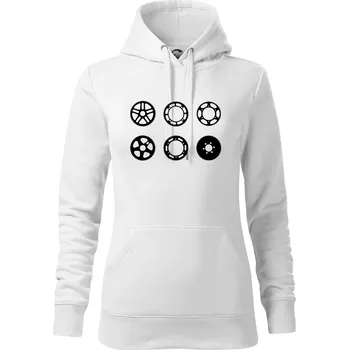 Dámská mikina Cyklo Převodníky - Mikina dámská Cape s kapucí - XS ( Bílá )
