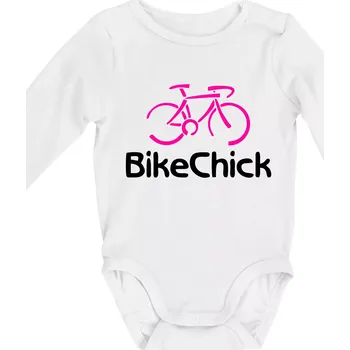 Bike Chick - Body kojenecké s dlouhým rukávem - Dlouhý r. 3-6 měs ( Bílá )