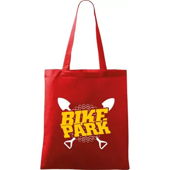 Nákupní taška Bike park lopaty - Taška bavlněná - 42 x 38 cm ( Červená )
