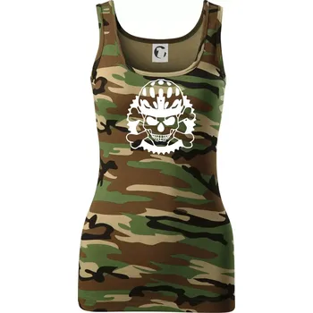 Lebka cyklisty - helma - Dámské Maskáčové tílko - S ( Hnědý maskáč )