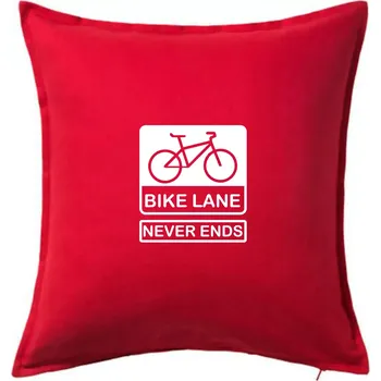 Polštář Bike lane - Polštář 50x50 - 50x50 - Včetně výplně ( Červená )
