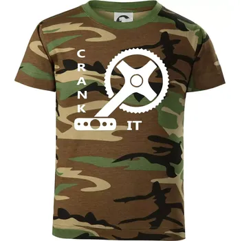 Chlapecké tričko Crank it - Dětské maskáčové triko - 146 cm/10 let ( Hnědý maskáč )
