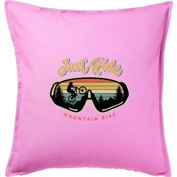 Polštář Just ride mountain bike - Polštář 50x50 - 50x50 - Pouze potah ( Růžová )